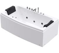HOME DELUXE - Baignoire balnéo - NOOR - blanche avec douchette et fonction massage - env. 173 x 80 x 84 cm I Baignoire d'intérieur, spa, 2 personnes