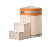 Home Deluxe - Baignoire Froide Arum ⌀ 72 cm, Hauteur extérieure 100 cm, épicéa Nordique, avec Couverture et escalier I Baignoire Nordique Baignoire en Bois Baignoire à Glace