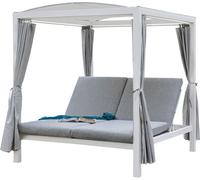 HOME DELUXE Bain de soleil LYON - 208 x 188 x 207 cm Dossier réglable en 3 positions, coussins et rideaux inclus