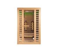 HOME DELUXE - Cabine infrarouge REDSUN M DELUXE - 120 x 105 x 190 cm - pour 2 personnes, 5 émetteurs à spectre complet, bois : sapin de HemlockI Sauna infrarouge, sauna, cabine chauffante, infrarouge