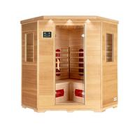 Home Deluxe - Cabine infrarouge REDSUN XXL - 150 x 150 x 190 cm - pour 2-4 personnes, 8 radiateurs céramiques, bois : pruche I Sauna infrarouge, sauna, cabine chauffante, infrarouge