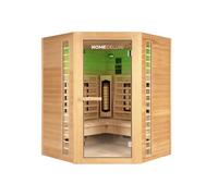 Home Deluxe - Cabine infrarouge - REDSUN XXL DELUXE -150 x 150 x 190 cm - pour 4 personnes, 7 radiateurs à spectre complet - Bois : pruche I Sauna infrarouge, sauna, cabine chauffante, infrarouge