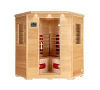Home Deluxe - Cabine infrarouge REDSUN XXL - 150 x 150 x 190 cm - pour 2-4 personnes, 8 radiateurs céramiques, bois : pruche I Sauna infrarouge, sauna, cabine chauffante, infrarouge