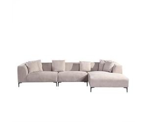 Home Deluxe Canapé d'angle Torino - Couleur : Beige, modèle : à Droite - 344 x 74 x 178 cm I Canapé en Velours, canapé, Ensemble de Salon