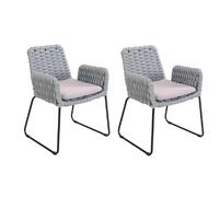 Home deluxe Chaise de jardin avec accoudoirs - Gris clair