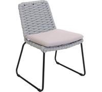 HOME DELUXE Chaise de jardin en osier tressé BALERO gris clair - Lot de 1 | Mobilier de jardin Chaise de terrasse