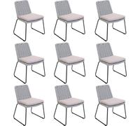 HOME DELUXE Chaise de jardin en osier tressé BALERO gris clair - Lot de 9 | Mobilier de jardin Chaise de terrasse