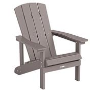 HOME DELUXE Chaise de jardin FAREA – Gris | Chaise d'extérieur confortable avec tabouret en plastique HDPE pour terrasse et jardin