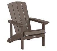 HOME DELUXE Chaise de jardin FAREA – Noir-marron | Chaise d'extérieur confortable avec tabouret en plastique HDPE pour terrasse et jardin
