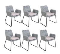 Home deluxe Chaise de jardin lot de 6 - Gris clair