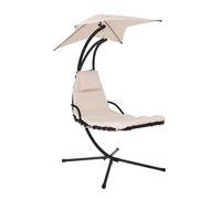 HOME DELUXE - Chaise longue suspendue - SAN REMO - avec coussin, pare-soleil et matériel de montage complet I Chaise longue Fauteuil suspendu Chaise longue de jardin