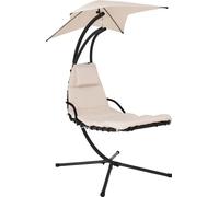 HOME DELUXE - Chaise longue suspendue - SAN REMO - avec coussin, pare-soleil et matériel de montage complet I Chaise longue Fauteuil suspendu Chaise longue de jardin