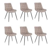 Home Deluxe - Chaise rembourrée IKALO (Lot de 6) - Couleur : Marron Clair - Rembourrage Souple, supporte jusqu'à 120 kg I Chaise de Cuisine Chaises de Salle à Manger