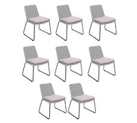 Home deluxe Chaises de jardin corde lot de 8 - Gris clair