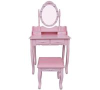 Home Deluxe - Coiffeuse Rosy - Rose : - 149 x 71 x 40 cm, 10 LED au Choix Entre 3 Couleurs de lumière, contrôlables Via Un Bouton Tactile I Coiffeuse Table de Maquillage