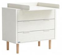 Home Deluxe Commode à langer COCO - Blanc | Avec matelas à langer amovible, MDF robuste, pieds en pin, beaucoup d'espace de rangement, meubles de chambre d'enfant, taille 100 × 100 × 73 cm