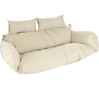 HOME DELUXE Coussin pour fauteuil suspendu en polyrotin TWIN - Crème 105 x 41 x 45 cm avec coussin d'assise et coussin de dossier, résistant aux UV | Fauteuil suspendu, siège suspendu
