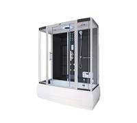 Home Deluxe - Douche à vapeur DIAMOND BIG - Noir, dimensions : 190 x 100 x 220 cm - avec radio, douche à effet pluie et accessoires complets I Sauna à vapeur, baignoire, jacuzzi, douche