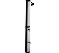 Home Deluxe - Douche solaire OLYMP - Réservoir d'eau de 40 l, douche de pied intégrée, PVC, nickel brossé / noir, montage facile I Douche de jardin Douche extérieure Douche solaire Jardin Douche solai