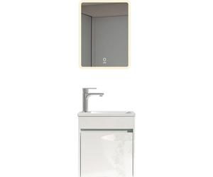 HOME DELUXE Ensemble complet de meubles de salle de bain BORKUM – Blanc, MDF (48 x 25,5 x 45 cm) | Ensemble élégant pour petites salles de bain