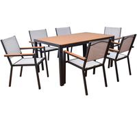 HOME DELUXE Ensemble de jardin CANTOS SEDIA 150 x 90 cm - 6 chaises incluses | Meubles de jardin, meubles de salon, table en aluminium, table de balcon