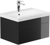 HOME DELUXE - Ensemble de meubles de salle de bain - WANGEROOGE noir - Small - avec lavabo et accessoires complets - Largeur du lavabo : env. 60 cm I Meubles de salle de bain Meuble-lavabo Ensemble de