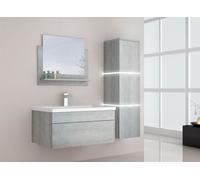 Home Deluxe - Ensemble de meubles de salle de bains - WANGEROOGE BIG Grau - Large - incl. lavabo et accessoires complets - largeur lavabo : 60 cm | Ensemble de meubles de salle de bains lavabo