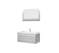Home Deluxe - Ensemble de meubles de salle de bains - WANGEROOGE BIG Gris - Medium - incl. lavabo et accessoires complets - largeur lavabo : 60 cm | Ensemble de meubles de salle de bains lavabo