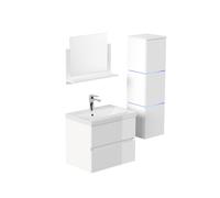 Home Deluxe - Ensemble de meubles de salle de bains - WANGEROOGE Deluxe - Taille : L, Couleur : blanc, Largeur lavabo : environ 60 cm I Meuble de salle de bains Lavabo