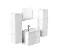 Home Deluxe - Ensemble de meubles de salle de bains - WANGEROOGE Deluxe - Taille : XL, Couleur : blanc, Largeur lavabo : environ 60 cm I Meuble de salle de bains lavabo