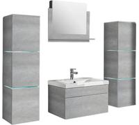 Home Deluxe - Ensemble de meubles de salle de bains - WANGEROOGE Gris - X-Large - avec lavabos et accessoires complets - largeur lavabo : env. 60 cm | Meubles de salle de bains Lavabo Ensemble de meub