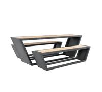 Home Deluxe Ensemble de sièges en acier KOBON Anthracite - Made in Germany - 2 x banc + 1 x table
