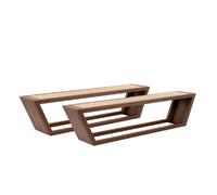 Home deluxe Ensemble table et bancs jardin - Brun