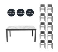 Home deluxe Ensemble table et chaises de jardin - Anthracite