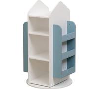 HOME DELUXE - Étagère pour enfants JUNA - env. 60 x 60 x 105,3 cm, couleur : blanc / bleu, pivotante à 360° I Étagère à jouets Étagère à livres pour enfants Étagère pour chambre d'enfant
