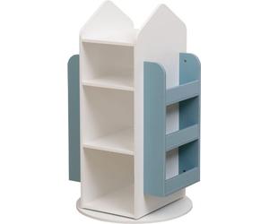 HOME DELUXE - Étagère pour enfants JUNA - env. 60 x 60 x 105,3 cm, couleur : blanc / bleu, pivotante à 360° I Étagère à jouets Étagère à livres pour enfants Étagère pour chambre d'enfant