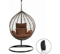 Home Deluxe Fauteuil suspendu en poly rotin CIELO, couleur : marron