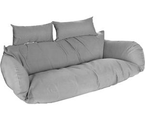 HOME DELUXE Fauteuil suspendu en polyrotin Coussin TWIN Gris - 105 x 41 x 45 cm | Coussins d'extérieur, housses