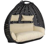 HOME DELUXE Fauteuil suspendu en polyrotin TWIN DELUXE - panier et coussin uniquement | Panier suspendu, chaise suspendue, meubles de jardin, balancelle de jardin, meubles en rotin