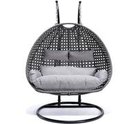 HOME DELUXE - Fauteuil suspendu en polyuréthane TWIN Gris - 145x74x126 cm - In oussins