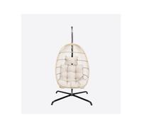 HOME DELUXE Fauteuil suspendu LOMA – Pliable, 1 place, beige | Panier suspendu, chaise suspendue, meubles de jardin, balancelle