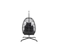 Fauteuil suspendu HOME DELUXE LOMA – Pliable, 1 place, noir | Panier suspendu, chaise suspendue, meubles de jardin, balancelle