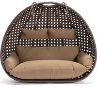 HOME DELUXE - Fauteuil suspendu TWIN - Marron, panier uniquement - coussins d'assise et de dossier inclus I Fauteuil suspendu en polyrotin Balançoire de jardin Panier suspendu
