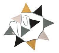 Home Deluxe - Guirlande de fanions Lindo en mousseline - Couleur : kaki - 210 x 13,5 cm - Guirlande avec 10 drapeaux triangulaires I pour chambre d'enfant