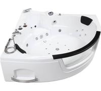 HOME DELUXE - Jacuzzi - Laguna L Mini - Blanc, dimensions : 135 x 135 x 65 cm, avec radio, chauffage et luminothérapie I Baignoire d'angle pour 2 personnes, baignoire d'intérieur