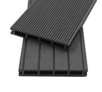 Home Deluxe - Kit complet de planches de terrasse WPC (y compris l'ossature) SAMANA - Couleur : Anthracite, Taille : 20 m²