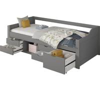 HOME DELUXE Lit enfant COSMOS avec tiroirs - 90 x 200 cm Gris