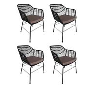 Home deluxe Lot de 4 chaises de jardin - Noir