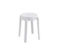 Home Deluxe Nivo Lot de 2 tabourets empilables, blancs, pour cuisine, salon et jardin