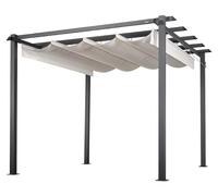 Home Deluxe Pavillon avec toit en toile SANTORA - Crème, acier/polyester (300 x 300 x 210 cm) | Structure robuste en acier